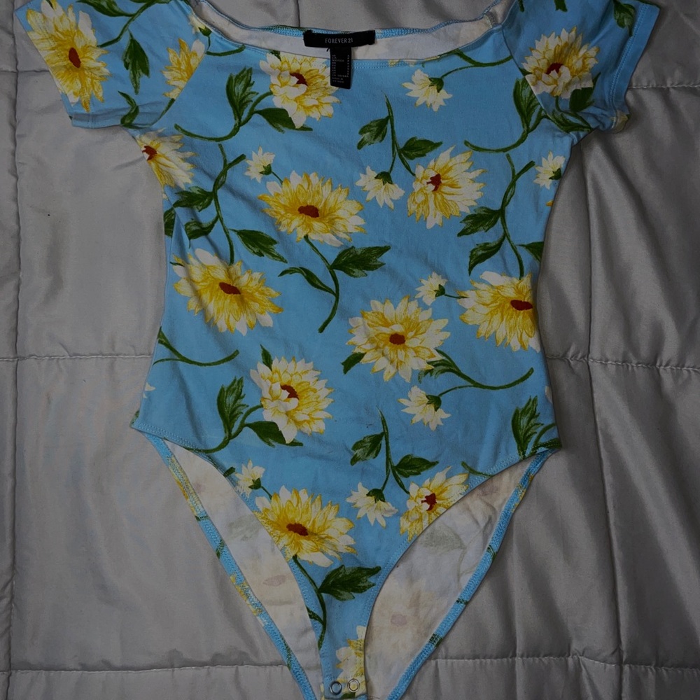 Blue with yellow flowers Body from forever 21
